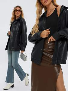 Chaqueta de Motocicleta de Invierno para Mujer, de Piel de Oveja Genuina, Diseño Personalizado de Alta Calidad, Forro de Algodón, Bordado con Rayas - Product Image 5