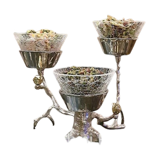 Mặt Trời Hoa Hình Dạng Thiết Kế Bát Brass Kim Loại Mạ Vàng Chất Lượng Cao Nhà Khách Sạn Phục Vụ Gốm Nhật Bản Bát - Product Image 5