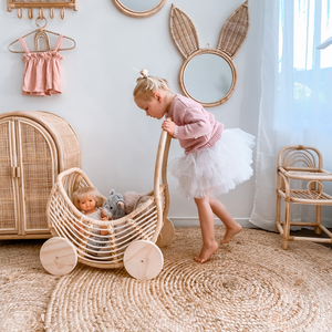 Poussettes pour poupées jumelles à prix compétitif Meilleures ventes Poussettes et porte-bébés en rotin pour poupées jumelles - Product Image 4