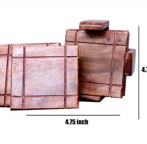 Posavasos de madera de acacia, plato para tazas de té y café, posavasos y alfombrillas personalizados ligeros portátiles fáciles para vajilla - Product Image 3