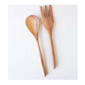 Servidor de ensalada Cuchara de ensalada de madera con mango largo Cuchara antiadherente y tenedor Cubiertos de ensalada Vajilla de cocina Accesorios de vajilla - Product Image 1