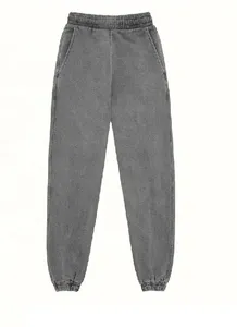 Winter Plus Size Acid Wash <b>Tracksuit</b> for Man 100% Cotton Hoodie and Jogger Set Custom Logo Unisex Solid Breathable - Product Image 2