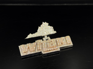 Pendentif Hip Hop en acier inoxydable poli avec diamants CZ personnalisés - Product Image 2