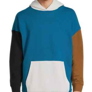 Sudadera con capucha lisa de sarga de 260Gsm con estampado bordado y logotipo personalizado 100% de poliéster sudaderas con capucha sueltas de talla grande en blanco para hombre - Product Image 1