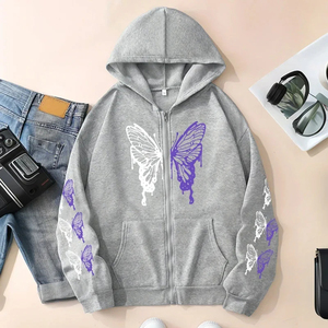 Femmes à capuche pardessus impression quotidienne fermeture éclair sweat décontracté polyvalent femme vêtements mode sport Jogging Streetwear - Product Image 6