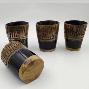 2025 Recién llegado, vaso de chupito de cuerno, vaso de chupito de ágata medieval hecho a mano vikingo hecho de cuernos de buey/vaca seguros para alimentos más puros - Product Image 5