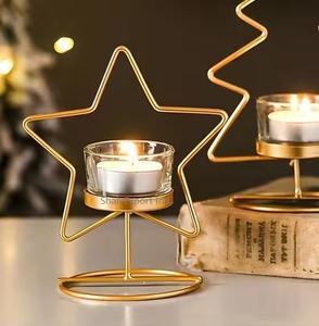 New Decorative Mini Metal <b>Star</b> Design Gold Tea <b>Light</b> Candle Holder for Home & <b>Christmas</b> Tabletop Lighting Decoration - Product Image 5