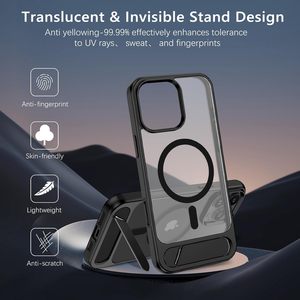 Custodia sottile antiurto con finitura opaca magnetica con cavalletto invisibile, per Iphone 16 Pro Max - Product Image 5