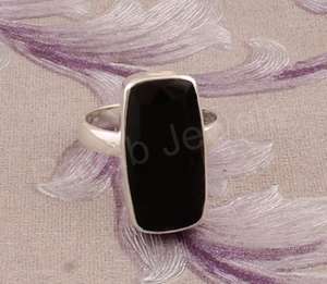 925 Sterling Silver <b>Fine</b> <b>Ring</b> Natural Black Onyx 10x14mm Octagon Shape Bezel Setting Handmade Gift Jewelry For Wedding Gift - Product Image 1