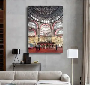 Ottomaanse Stad Selimiye Moskee Origineel Gesigneerd Schilderij Islamitische Kunst Moslim Moskee Istanbul City Edirne Hoge Kwaliteit Collectible