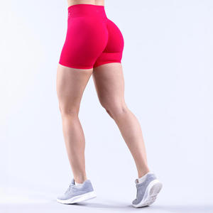 Shorts de yoga sans couture pour femme, avec logo personnalisé, effet froncé, pour le sport et le fitness, qui amplifie le contour des fesses - Product Image 4