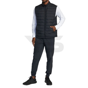 Chaqueta acolchada sin mangas de invierno informal de alta calidad para hombre, abrigo corto de burbujas de talla grande con cierre de cremallera y estilo bordado - Product Image 5
