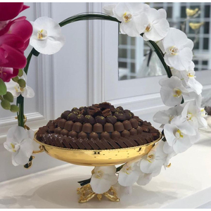 Bol fait à la main en métal argenté bol de service de table exclusif pour bonbons parfait pour les desserts mariages bol de service au chocolat - Product Image 3