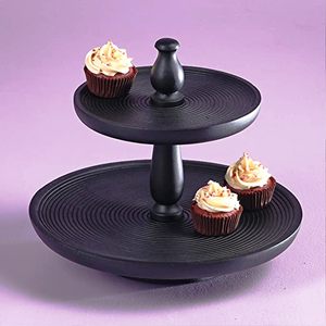 Un côté pilier couleur 2 niveaux en bois rond gâteau support fleur romantique fait à la main articles personnalisés - Product Image 4