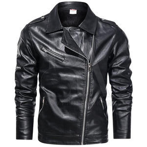 Veste de motard haut de gamme élégante et durable pour homme, tailles et couleurs personnalisées, col montant en cuir véritable pour l'automne et l'hiver - Product Image 1