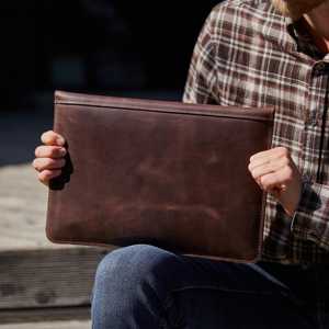 Funda para Portátil de Cuero Genuino de Primera Calidad, Hecha a Mano, Organizador de Negocios, Oficina, Trabajo, Moderna, Portátil, Ejecutiva, Duradera, LLS-0300 - Product Image 2