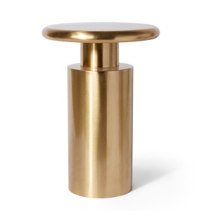 โต๊ะข้างโลหะสีทองสุดหรูพร้อมหินอ่อนสีขาวทรงกลมเฟอร์นิเจอร์โมเดิร์นดีไซน์แบบแท่นห้องนั่งเล่นห้องนอนโซฟามุม - Product Image 4