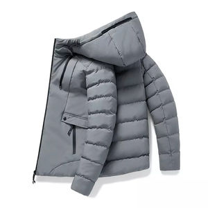 Chaqueta de Invierno para Hombre, Chaqueta Acolchada con Capucha y Cierre de Cremallera, Impermeable y de Talla Grande, Chaqueta de Invierno Tejida - Product Image 5
