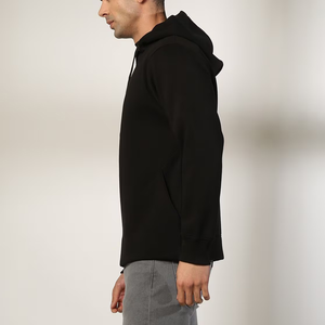 Sudadera con Capucha para Hombre, 100% Algodón Negro Sólido, Logotipo Personalizado con Impresión DTF, Peso Pesado 500GSM, Cómoda para Invierno, Venta al Por Mayor - Product Image 5