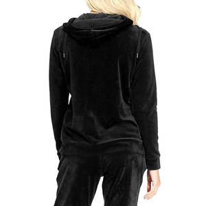 Ensemble de survêtements en velours pour femmes à manches longues deux pièces de couleur unie survêtement en velours pour femmes de haute qualité à vendre - Product Image 5