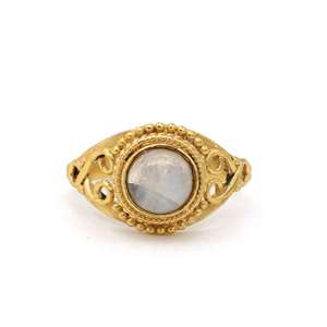 <b>Moonstone</b> Brass Filigree <b>Ring</b> 18k Gold Plated Tribal Wholesale Women <b>Ring</b> - Product Image 1
