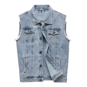 Oem Premium 2025 New High Quality Design Retro Men <b>Slim</b> Denim <b>Vest</b> Jacket Sleeveless Waterproof Winter Casual - Product Image 1