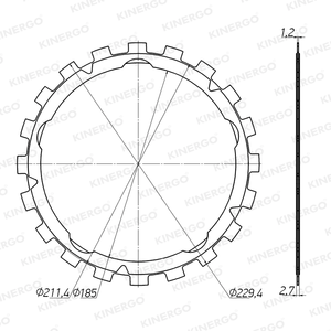 แผ่นคลัตช์ FZF14F1 สำหรับ ZF 6HP26, ขนาด 275 มม. - Product Image 2