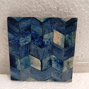 Juego de posavasos personalizado de resina de mármol de madera con incrustaciones de cuerno con color natural y personalizado hecho en India - Product Image 2