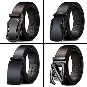 Cinturón Negro Casual de Lujo con Hebilla de Aleación Personalizada, Patrón Transpirable, Ligero y Duradero para Hombre - Product Image 1