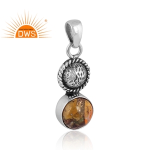 Plata de Ley oxidada de diseño hecho a mano, natural de cobre Mojave, Bumblebee, turquesa, fabricante de joyería de piedras preciosas - Product Image 2