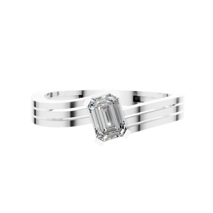 Bague de fiançailles en moissanite taille émeraude 0,5 carat, or massif 14 carats, sertie à griffes, solitaire, bague de mariage pour femme, cadeau, bijoux en gros - Product Image 3