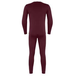 Ensemble de sous-vêtements pour hommes de couleur unie Automne Hiver Home Wear Ensemble 2 pièces Ensembles de pantalons t-shirts à col rond et à manches longues - Product Image 2