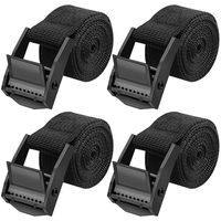 Caianwin Lot de 4 sangles d'arrimage de 100 cm, largeur 25 mm (1 pouce), capacité de charge 250 kg, avec boucles à came noires pour