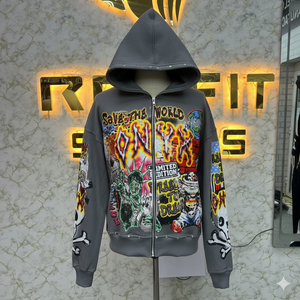 เสื้อฮู้ดผู้ชายพิมพ์ลายพัฟมีซิปแบบมืออาชีพ - Product Image 4