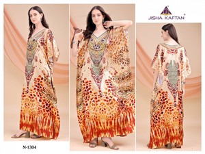 Wholesale Neeta Creation Indian Satin Printed <b>Kaftans</b> for <b>Women</b> Short Sleeve Elegant Polyester Clothing Accessories Muslim - Product Image 6
