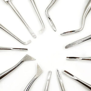 Elevador dental curvo de acero inoxidable de 13 piezas, elevador de raíz de extracción dental manual - Product Image 5