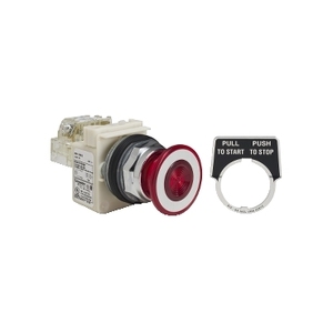 Per SCHNEIDER ELECTRIC 9001KR9P35RH13 Pulsante Illuminato 41mm Rosso in Metallo a Fungo 30mm 2 Posizioni Interruttori Harmony 9001K - Product Image 1