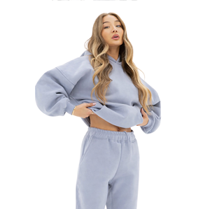 Sudadera Extra Grande para Mujer, 50% Algodón, 50% Poliéster, Color Lila Pálido, Estilo Urbano, Hombros Caídos, Corte Holgado, Moda de Invierno - Product Image 1