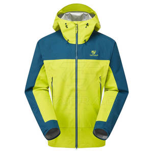 Veste de pluie légère en toile à capuche pour homme avec fermeture à glissière complète imperméable et coupe-vent respirant en polyester à séchage rapide - Product Image 1