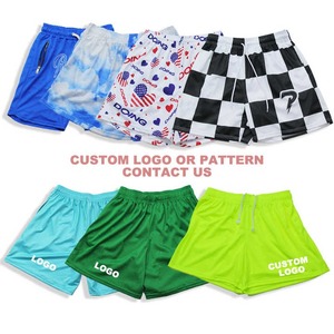 Pantalones cortos de malla de poliéster de talla grande para hombre con logotipo personalizado OEM, informales, sólidos, no tejidos, para correr en la playa, deportes, gimnasio, pantalones cortos estampados - Product Image 1