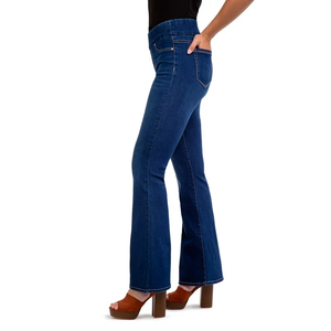 <b>Women's</b> High Rise <b>Pull</b> <b>On</b> Flare Jean <b>Women's</b> Flare High Rise Jeans High-waist Wide-legged Casual Pants - Product Image 2