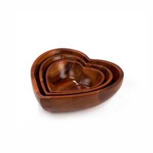 Bol décoratif en bois d'acacia antique de la meilleure qualité, fait à la main, de dernière forme pour la cuisine et le restaurant. - Product Image 1