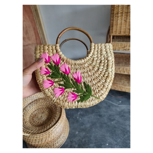 Bolso de mujer de jacinto de agua hecho a mano de primera calidad, bolso ecológico a la moda con precio bajo hecho en Vietnam - Product Image 2