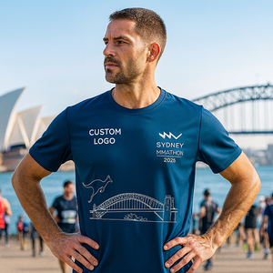 <span class=keywords><strong>Sydney</strong></span> Marathon T-shirts Impression Sublimée Coupe Sèche Respirant T-shirts de Course avec Impression de Logo pour les Événements Marathon T-shirts de Sport - Product Image 2