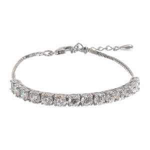 Bracelet solitaire CLARA Siena pour femmes et filles, en argent sterling 925 avec zircone suisse, cadeau élégant - Product Image 1