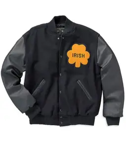 OEM Atacado Rudy Notre Dame Jacket Avaliado engrossado Lã E Couro uniforme de beisebol Moda jaqueta