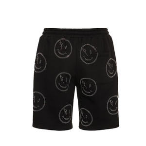 Dernier High Street Men Black Washed Casual Sweat Shorts avec strass et cordons Hommes Short délavé à l'acide - Product Image 5