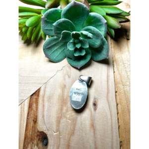 Navajo Handmade Sterling Silver Pendant with White Buffalo Bezel Setting Inlay - Product Image 5