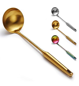 Juego único de vajilla y cubiertos, cuchara de postre y sopa de latón puro con diseño en relieve, juego de cubiertos con mango de latón de acero espejado - Product Image 5