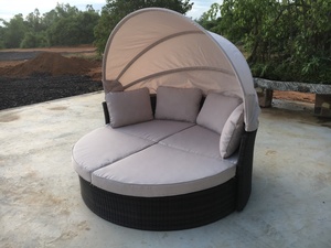 MEILLEUR VENDEUR Ensemble de meubles de patio extérieur rond moderne Chaises longues avec coussins séparés pour hôtels et villas - Product Image 3